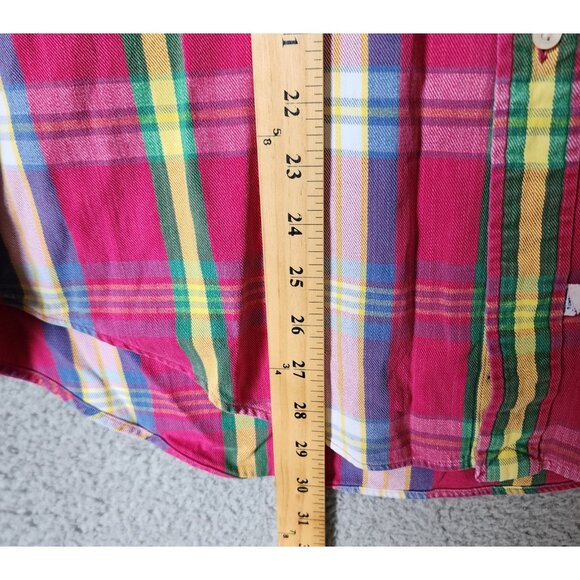 Ralph Lauren Pink Plaid Long Sleeve Button Down Shirt Size Medium 100% Cotton - Picture 12 of 15